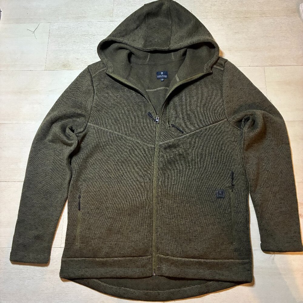 Roark "Artifacts of Adventure" Landfall Fleece Olive Green Hoodie Jacket Large